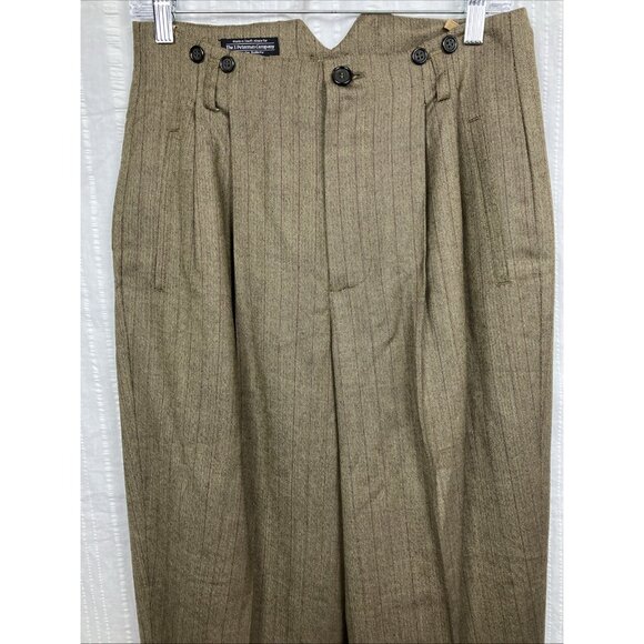 J. Peterman high Waist glamour pants Wool Twill Garconne  30s Marlene - Picture 2 of 6